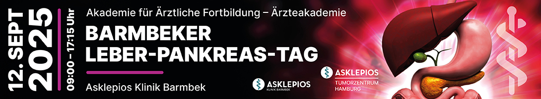 Header Banner für die Konferenz: Barmbeker Leber- und Pankreas-Tag. Diese geht vom 12. September 2025 bis 12. September 2025 in Asklepios Klinik Barmbek, Rübenkamp 220, 22307 Hamburg.