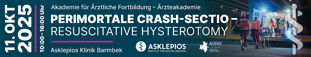 Header Banner für die Konferenz: Perimortale Crash-Sectio - resuscitative Hysterotomy. Diese geht vom 11. Oktober 2025 bis 11. Oktober 2025 in Hamburg.