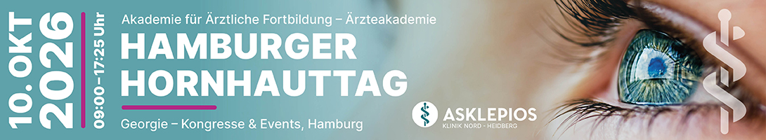 Header Banner für die Konferenz: Hamburger Hornhauttag. Diese geht vom 10. Oktober 2026 bis 10. Oktober 2026 in Hamburg.