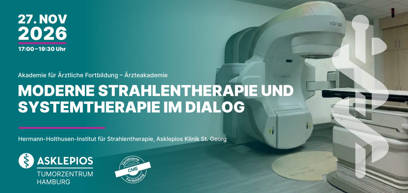 Header Banner für die Konferenz: MODERNE STRAHLENTHERAPIE UND SYSTEMTHERAPIE IM DIALOG. Diese geht vom 27. November 2026 bis 27. November 2026 in Hamburg.